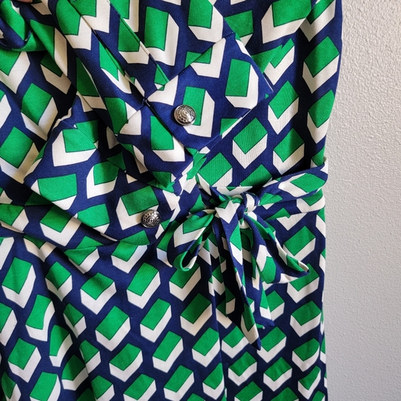 Diane Von Furstenberg Silk Wrap Front Celeste Romper - Picture 6 of 8